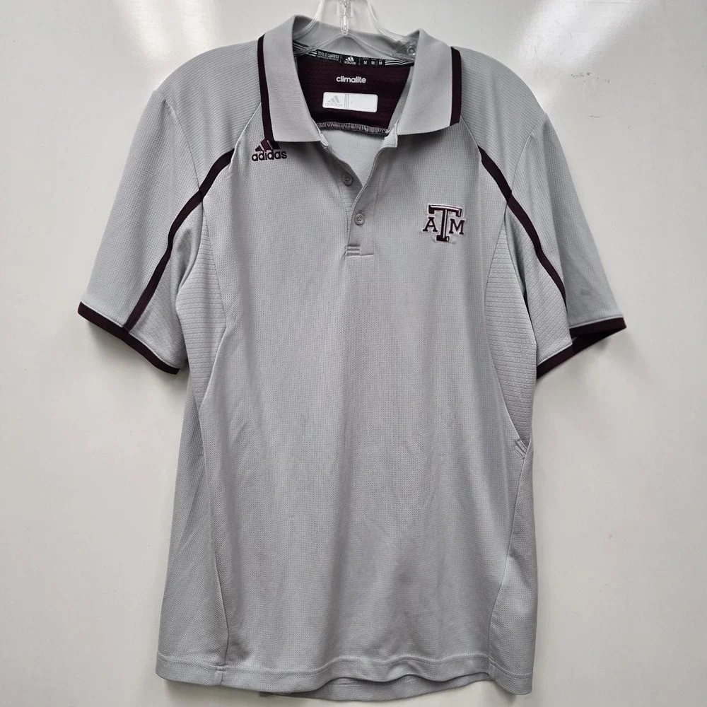 Texas A&M Aggies Adidas Men's Polo‎ Shirts Medium College Collegiate Golf Shirt